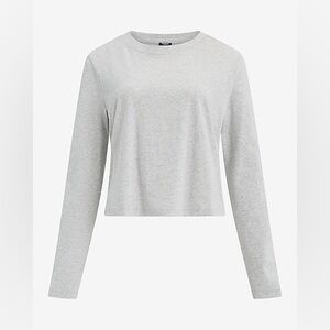 EXPRESS Cotton Crew Neck Long Sleeve Boyfriend Tee
